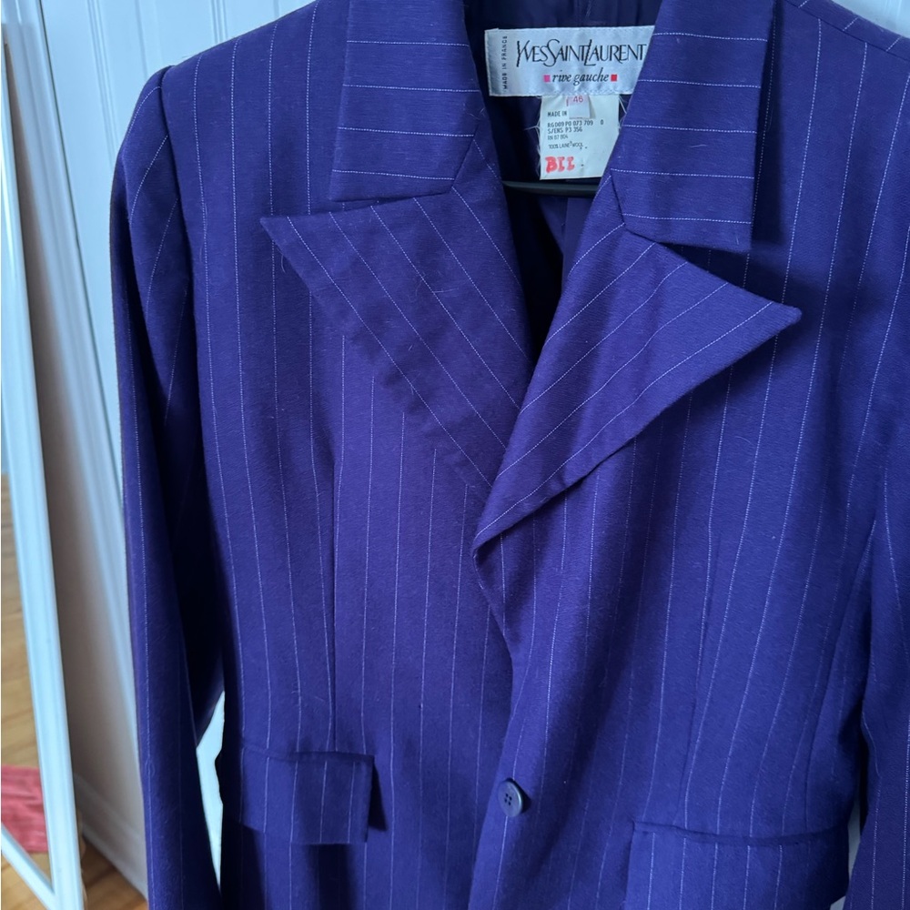 Yves Saint Laurent Deep Purple Striped Jacket